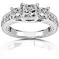 Platinum 1ct TDW Princess Diamond 3 stone Ring (H I, SI1 SI2 
