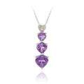 Glitzy Rocks Sterling Silver Amethyst and Diamond Accent Heart 