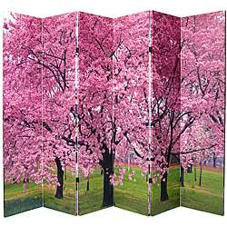 Canvas 6 foot Double sided Cherry Blossoms Room Divider (China 