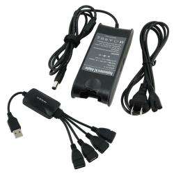 Travel Charger/ 4 port Octopus USB 2.0 Hub for Dell Inspiron 1501 