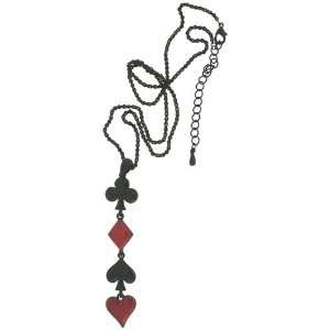  Enamel Poker Necklace With Black Finish Jewelry