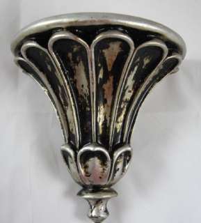 Decorative Ceramic Wall Sconce Shelf Antique Silver & Black NICE 