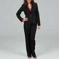 Le Suit Womens Black 2 button Pant Suit  Overstock