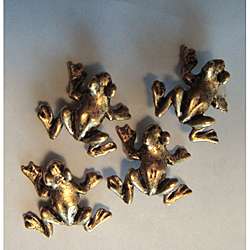 Norma Jean Antique Gold Frogs Push Pins (Set of 21)  