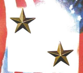 brigadier general gold colored military uniform stars pins set of 2
