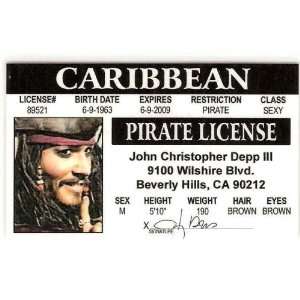  Johhny Depp Fake Drivers License 
