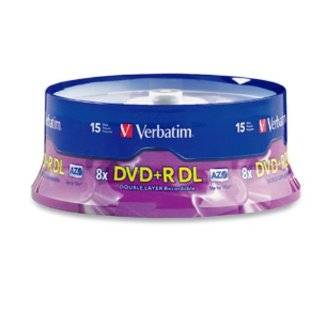 Verbatim 95484 8.5 GB 8x 10x Double Layer Recordable Disc DVD+R DL, 15 