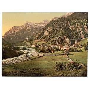   Reprint of Amsteg, general view, St. Gotthard Railway, Switzerland