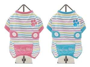 Dog Clothes Onesie Style Pajamas Choice of Pink or Blue XS   Large 