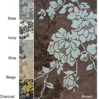 Handmade Alexa Pino Yarrow Floral Rug (5 x 8)  Overstock