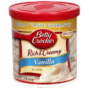 Betty Crocker Rich & Creamy Frosting, Vanilla, 16 oz (Pack of 8 