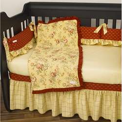 Cotton Tale Tiny Red Dragon 4 piece Crib Bedding Set  