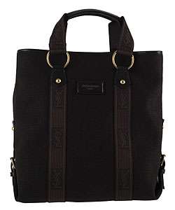 Yves Saint Laurent Black Canvas YSL Tote Bag  