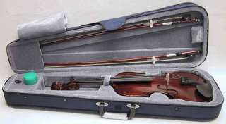 New 4/4 Full Size Violin w Blue Case, Rosin + Extra Bow  