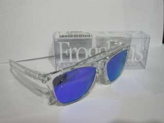 NEW OAKLEY FROGSKINS POLISHED CLEAR W/ VIOLET IRIDIUM COLLECTORS 