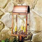   Log Cabin Post Lantern in Copper or Brass Porch Patio Outdoor Lighting