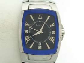 Bulova Mens 96D108 Diamond Blue Dial Bracelet Watch  