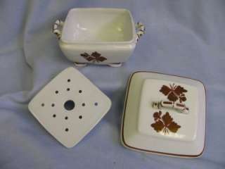Copper Luster Tea Leaf design Butter Dish 1800s  