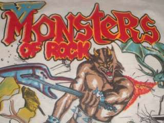 Van Halen Monsters of Rock Tour T Shirt L Vtg Metallica Scorps Dokken 