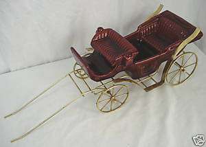 Metlox Pottery Maroon Victorian Horse Carriage #625  
