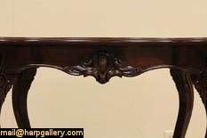 Carved Mahogany Turtle Top Parlor Table  