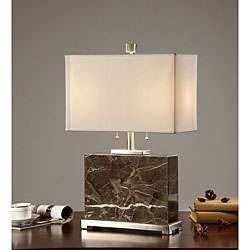 Indoor 2 light Dark Marble Table Lamp  