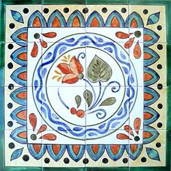 Lycus Design 16 tile Ceramic Mosaic Medallion  