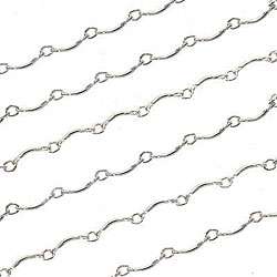 Sterling Silver Curved 7.5 mm Scalloped Bar Chain  