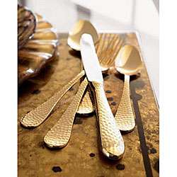 Wallace Goldplated 65 piece Hammered Flatware Set  Overstock