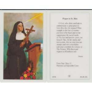 Saint Rita Holy Prayer Card Patron of Difficult Marriages