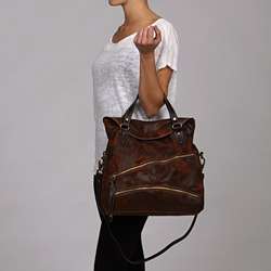 Marco Buggiani Italian Designer Leather Tote with Shoulder Strap 