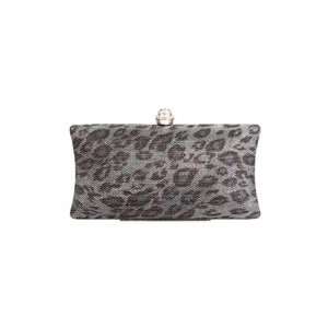  Black Leopard Print Ladies Evening Bag Clutch Handbag 
