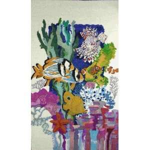  Tapestry   Contemporary Handwoven    Tropical Lagoon    24 