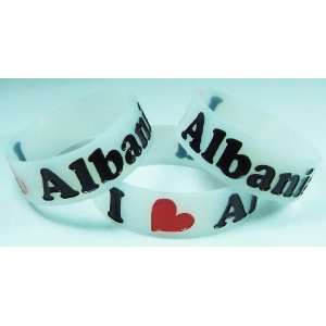     Silicone Wristband / Bracelet   Albanian Flag 
