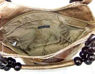 Bueno Hobo Handbag Multi Reptile Skin Pattern Beaded  