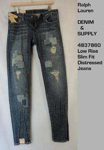 Ralph Lauren Denim & Supply Juniors 4837860 Distressed Skinny Jeans 