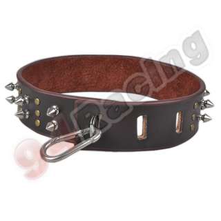 Leather Spiked and Studded Dog Collar Control Collar  