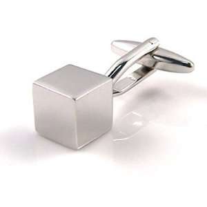 Small Silver Cube Engraveable Cufflinks Jewelry