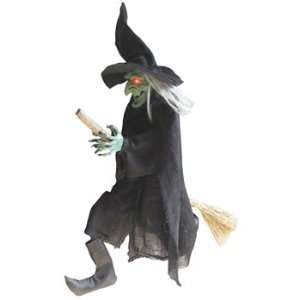  Witch Hanging On A Broom 40 inch Halloween Prop: Home 