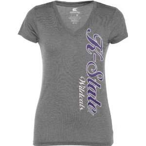 Kansas State Wildcats Womens Heathered Charcoal Cannon Tee:  