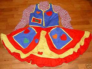 Professional Circus Clown Costume skirt and vest  