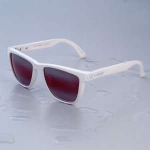  Pearl White Retro Floating Sunglasses with Polarized 