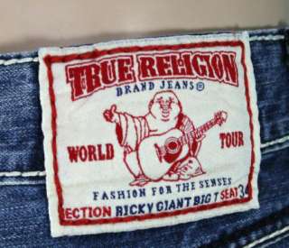  men s pair of true religion jeans the style is called ricky giant big