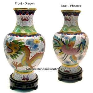   Art / Chinese Collectibles: Chinese Cloisonne Vase   Dragon & Phoenix