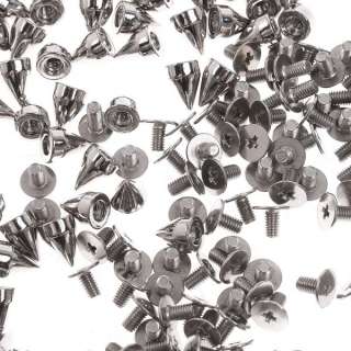 100pcs 9.5mm Silver Metal Bullet Stud Rivet Spikes Belt Leathercraft 