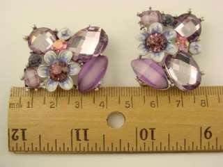 Hole Beads #3 Floral & PLAID Facets Made w/Amethyst Swarovski 