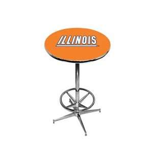 Illinois Fighting Illini Pub Table w/ Foot Ring Base:  