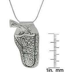 Sterling Silver Gun in Holster Necklace  