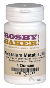 Potassium Metabisulfite, 4oz   For Wine and Cider  