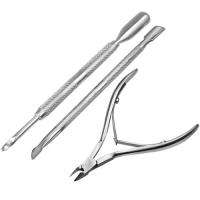 Stainless Steel Nail Cuticle Spoon Pusher Remover Cutter Nipper 